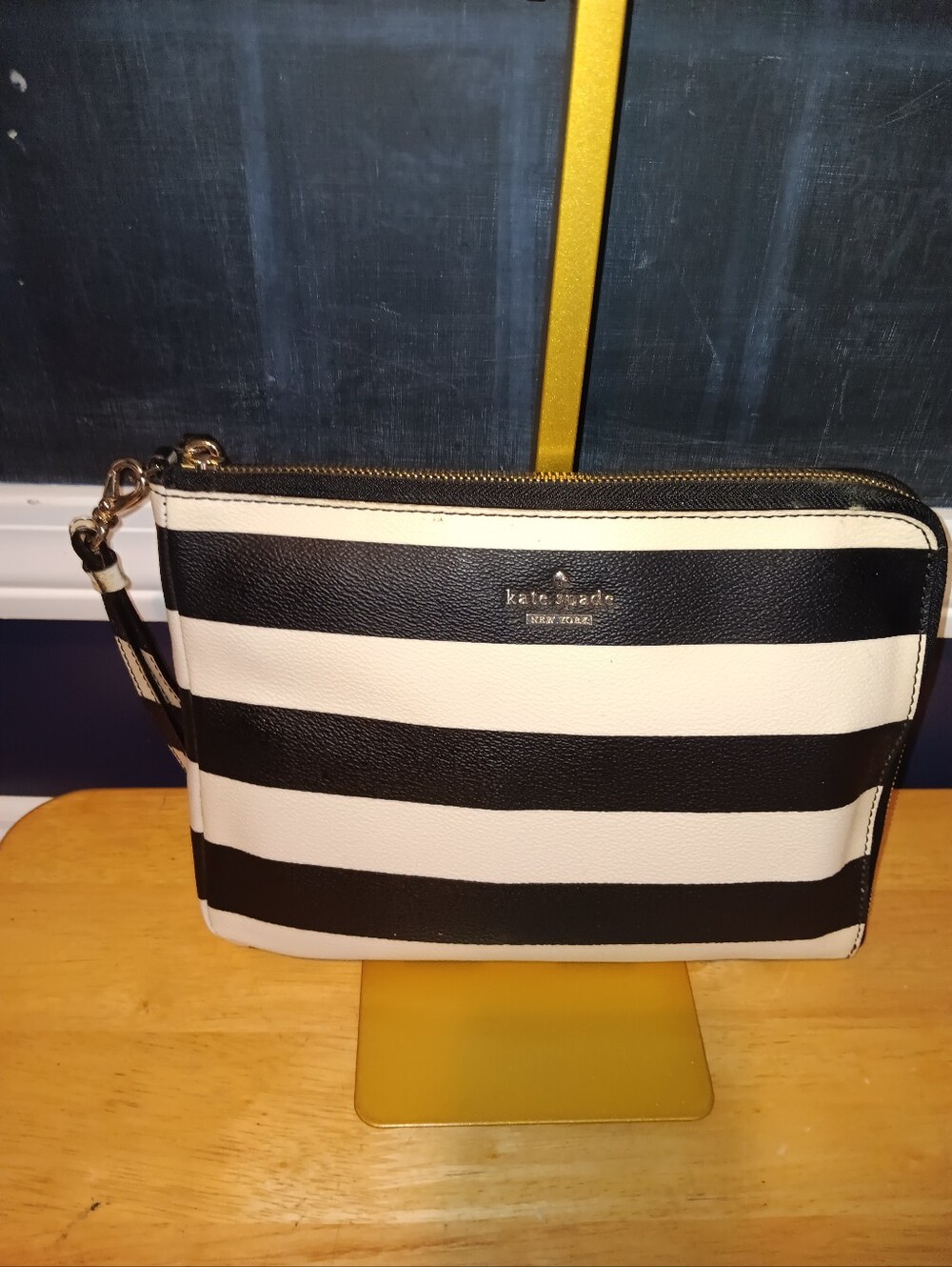 Kate Spade Leather Striped Charge It Phone Wristlet